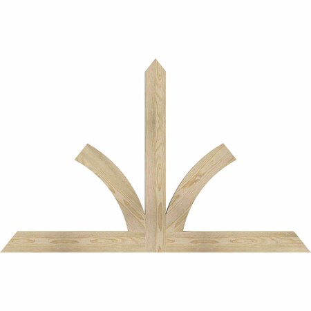 Ekena Millwork Richland Rough Sawn Timber Gable Bracket, Douglas Fir, 60"W x 38"H x 2"D x 4"F, 15/12 Pitch GBW060X38X0204RIC00RDF